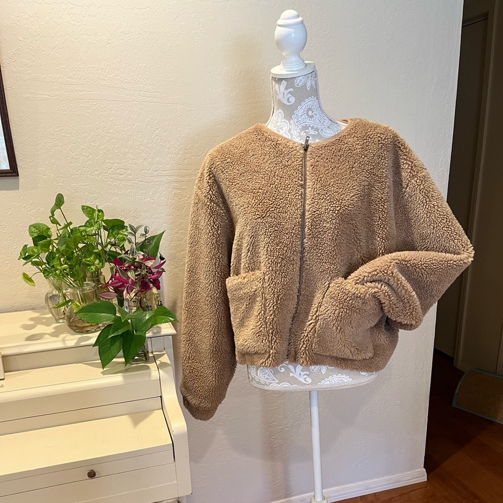 Treasure and Bond Teddy Bear Bomber Jacket